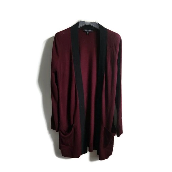 judith & charles Sweaters - JUDITH & CHARLES | 100% wool cardigan burgundy red black sz L